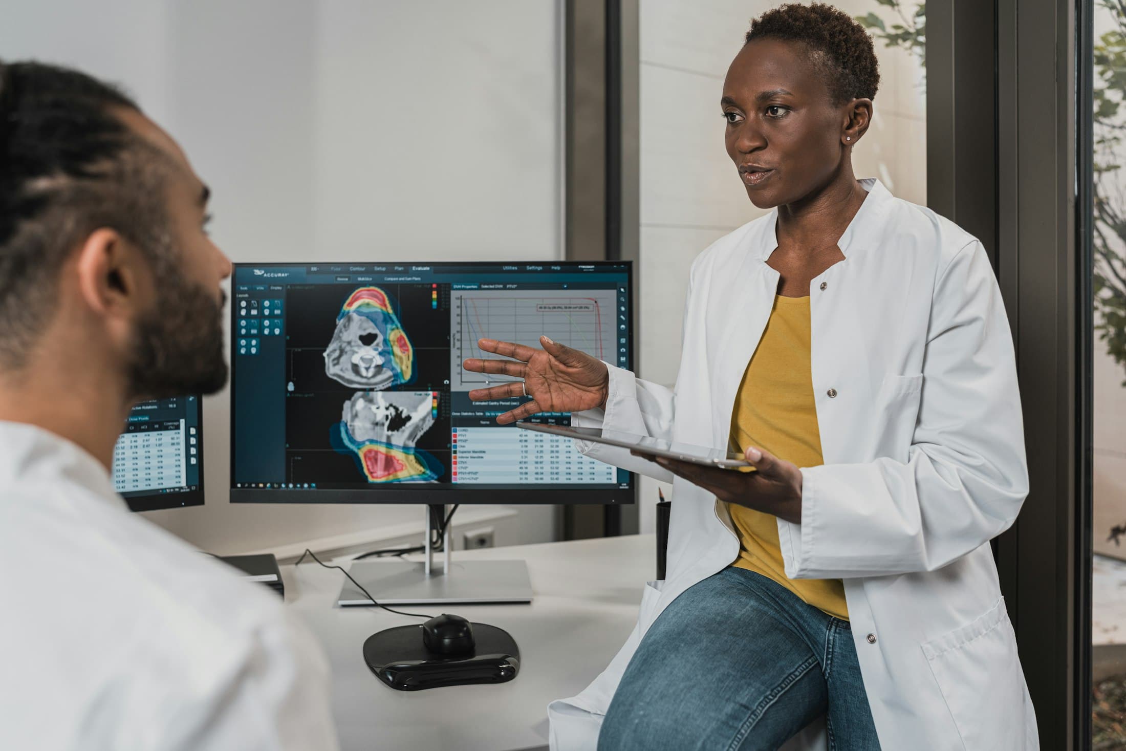 A care team reviewing a patient's case together